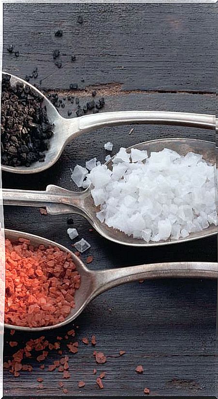 red black white salt